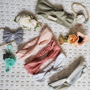 Lot of 10 Baby Headbands and Bows
